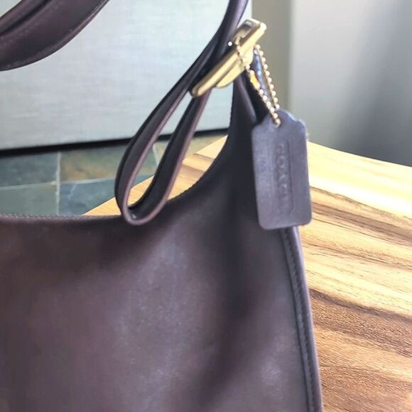 VINTAGE Perfection-Coach Legacy Crescent Flap Saddlebag Crossbody 9718 DkBrown - Picture 6 of 17